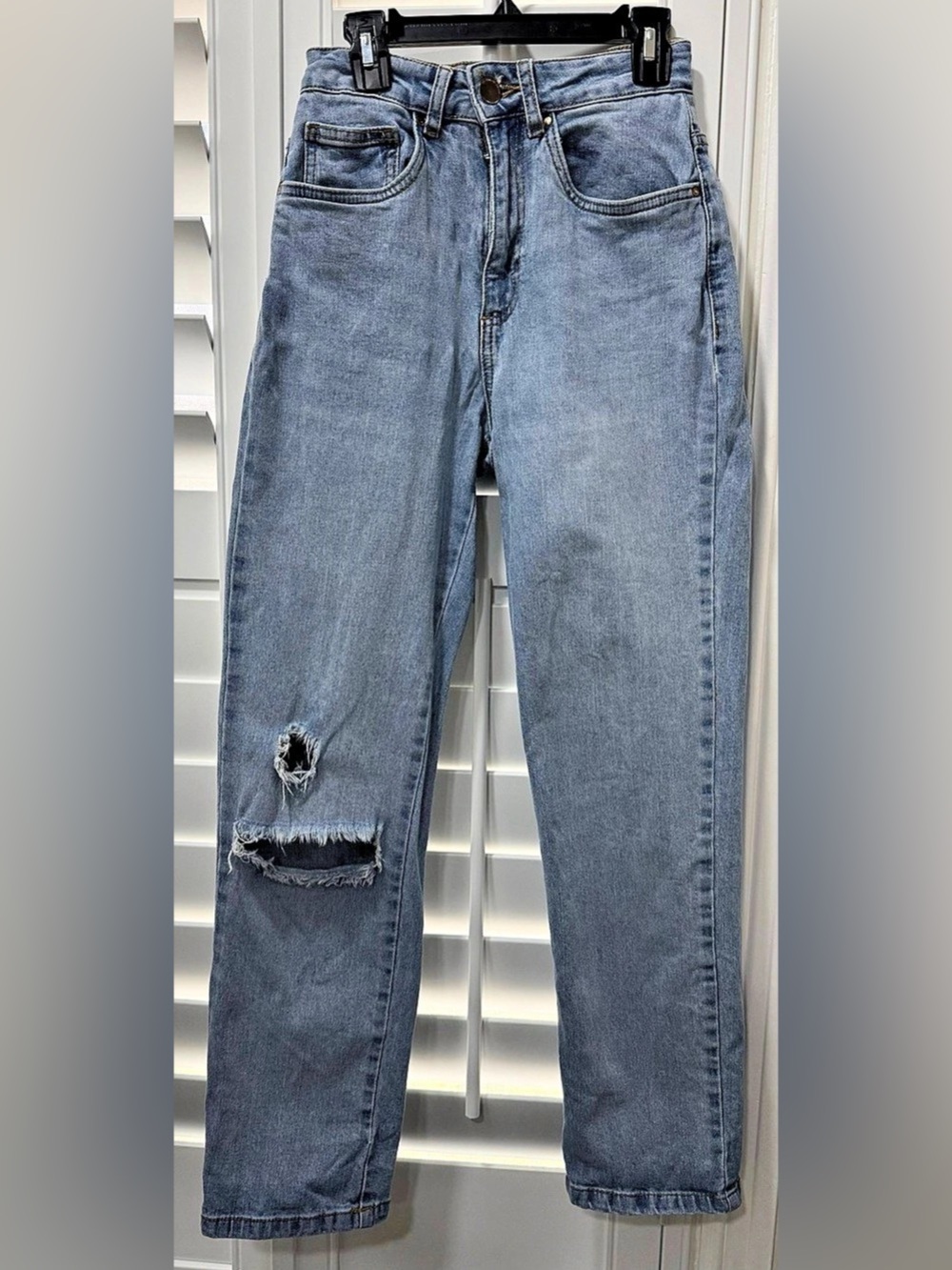 Cotton On Straight Leg Distressed Jeans Blue Waist 26